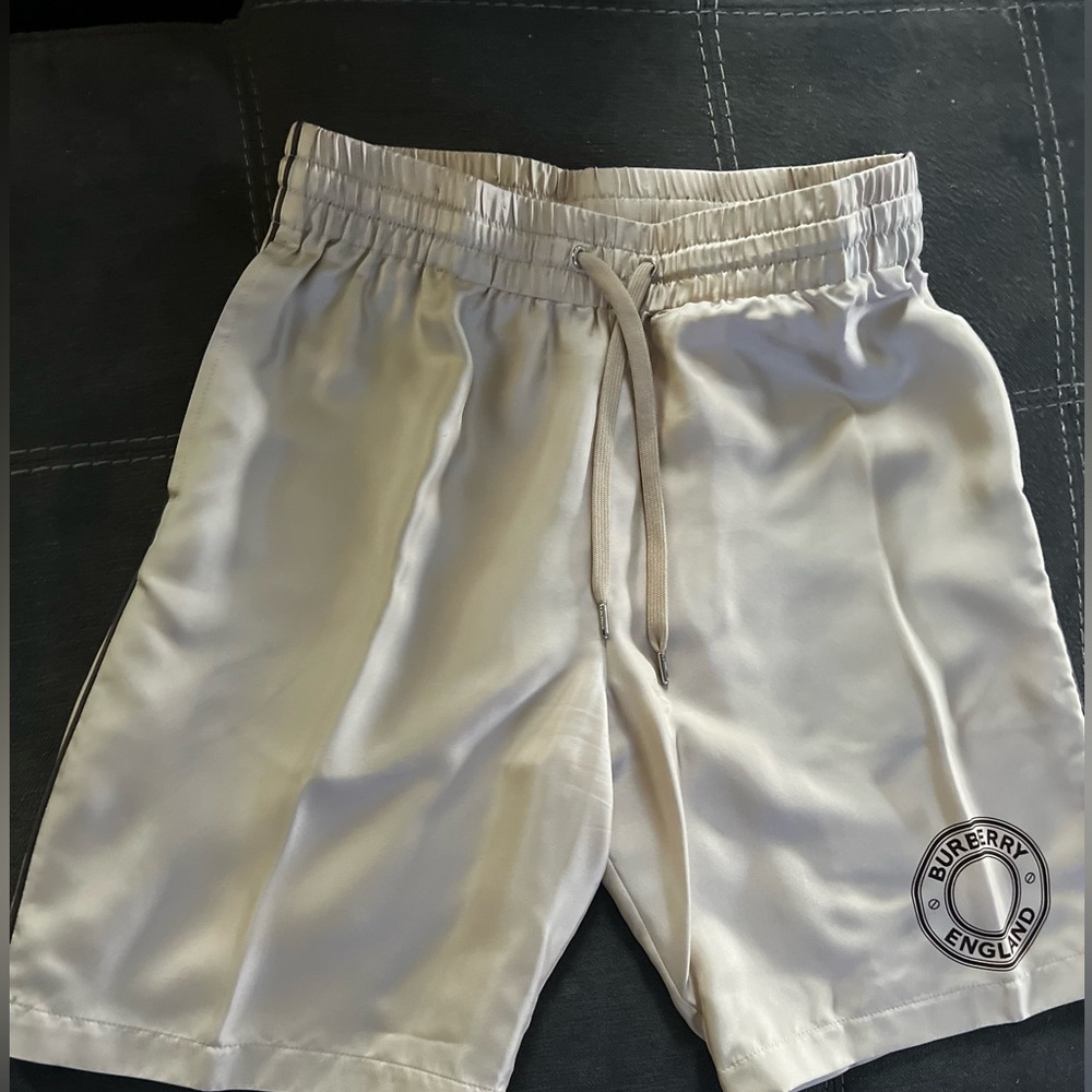 Burberry Men's Rondell Logo Drawstring Silk Shorts
